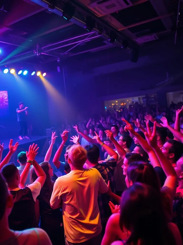 A photo of a live music event organized by COLORADO STAFF, capturing the energy and excitement of a performance.