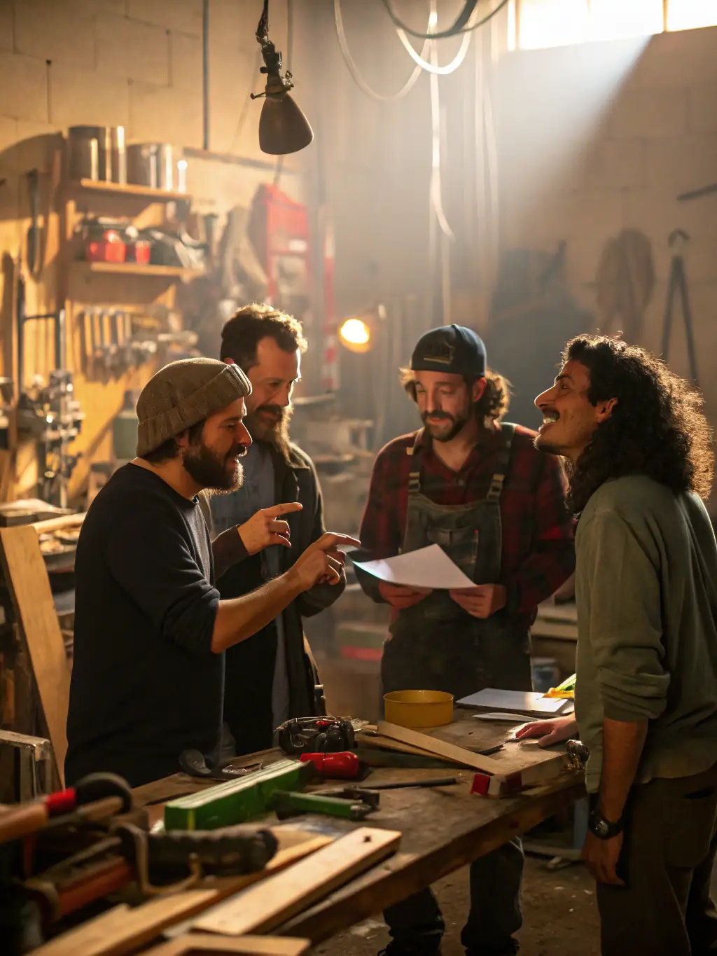 A vibrant photograph capturing a music workshop led by Colorado Staff, showing artists collaborating and learning new techniques.